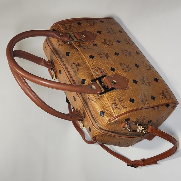 Sac à Main Vintage MCM En Cuir Bleu - Porté épaule - État Correct